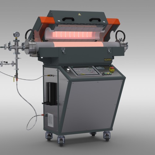 Horizontal vacuum tube furnace
